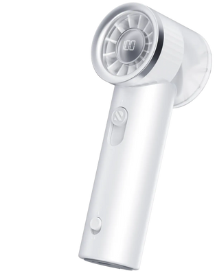 RANVOO 2026 Mini & Powerful Turbo 100 Speeds Cooling Handheld Fan Rechargeable LED Display for Outdoor Travel Portable Hand Fan, Gifts for Women & Men, Stylish, Pearly White